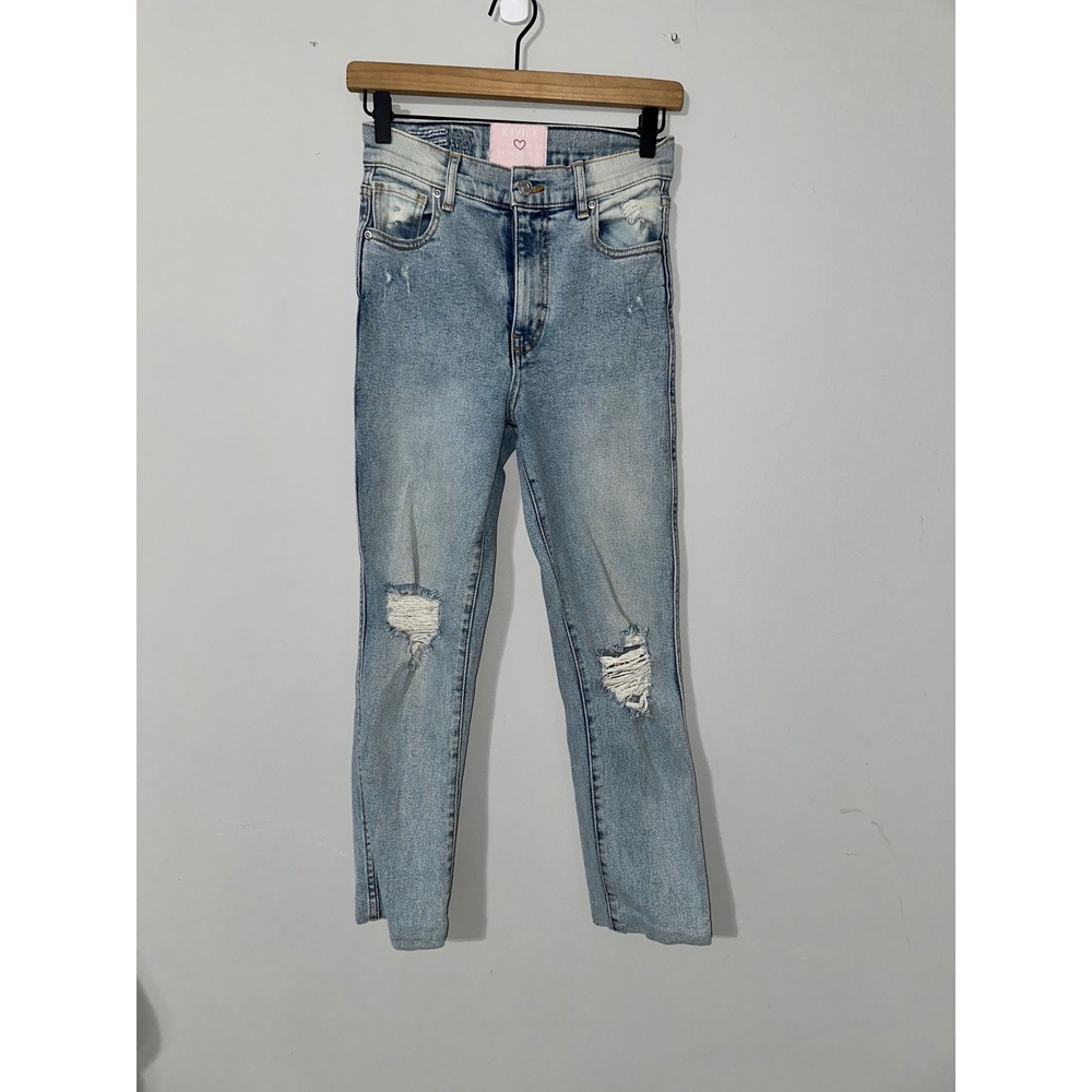 Revice Denim Jeans Women's Blue Distressed Ripped Stars High Rise Size‎ 25